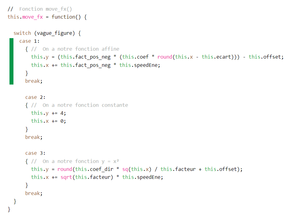 code fonction affine