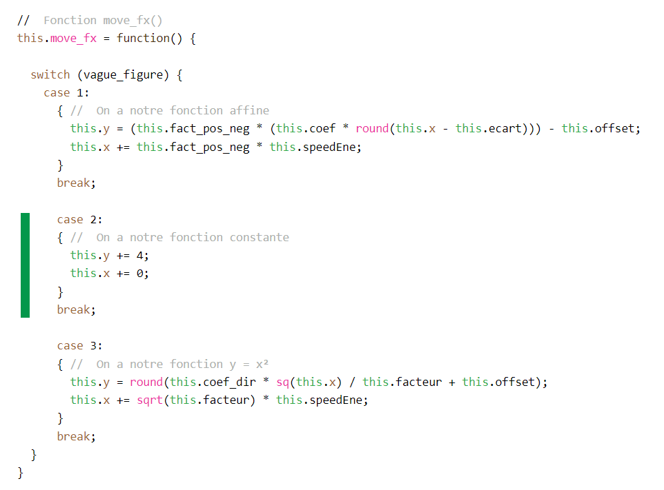 code fonction constante